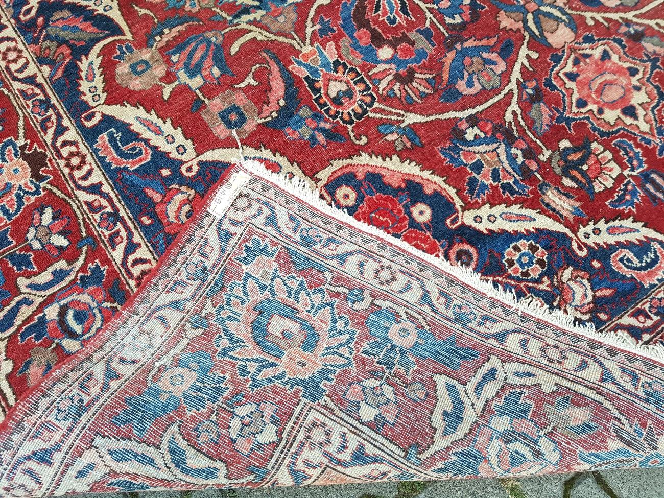 Cotton Vintage Oriental Hand-Knotted Woollen Rug, Second Half of the 20th Century For Sale