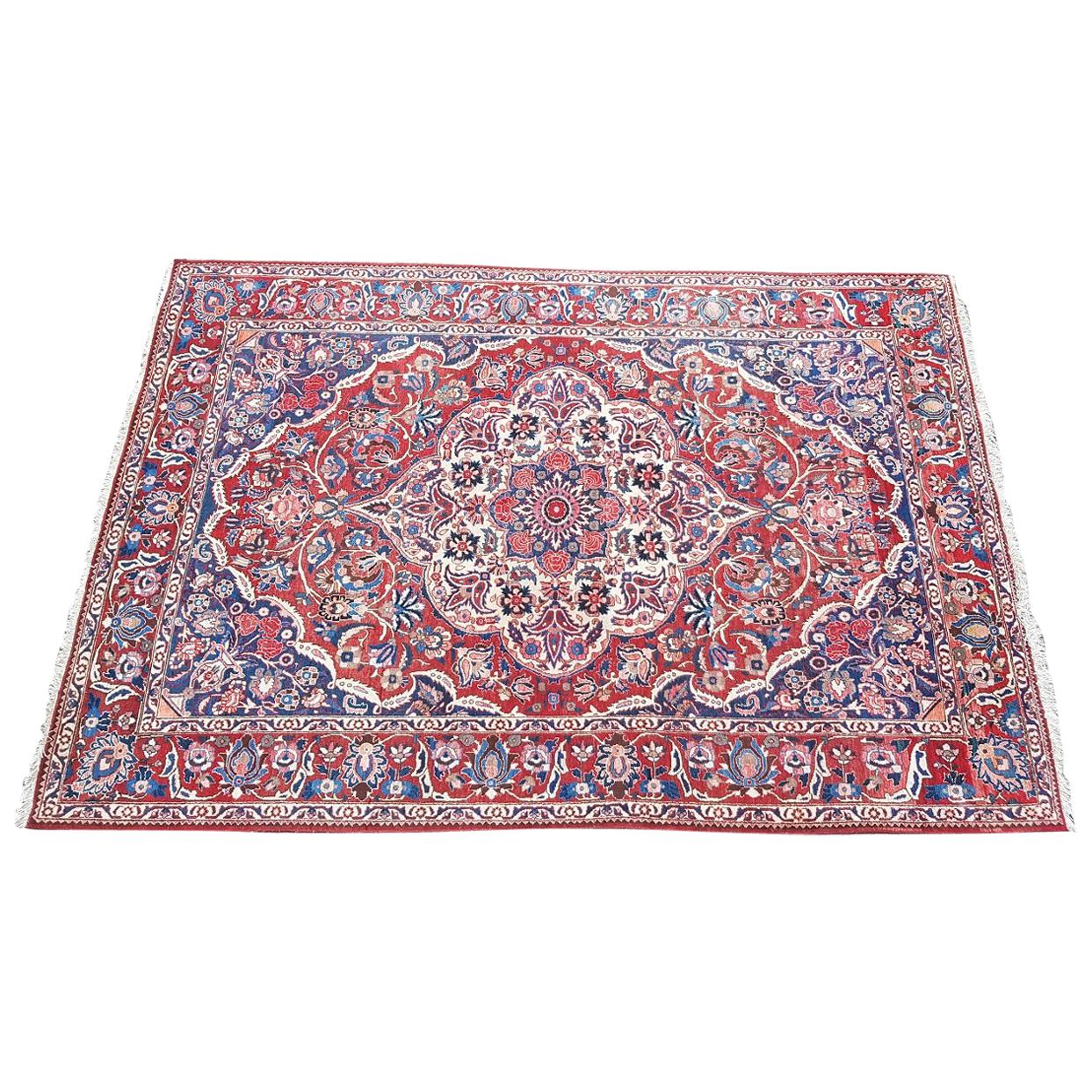 Vintage Oriental Hand-Knotted Woollen Rug, Second Half of the 20th Century For Sale