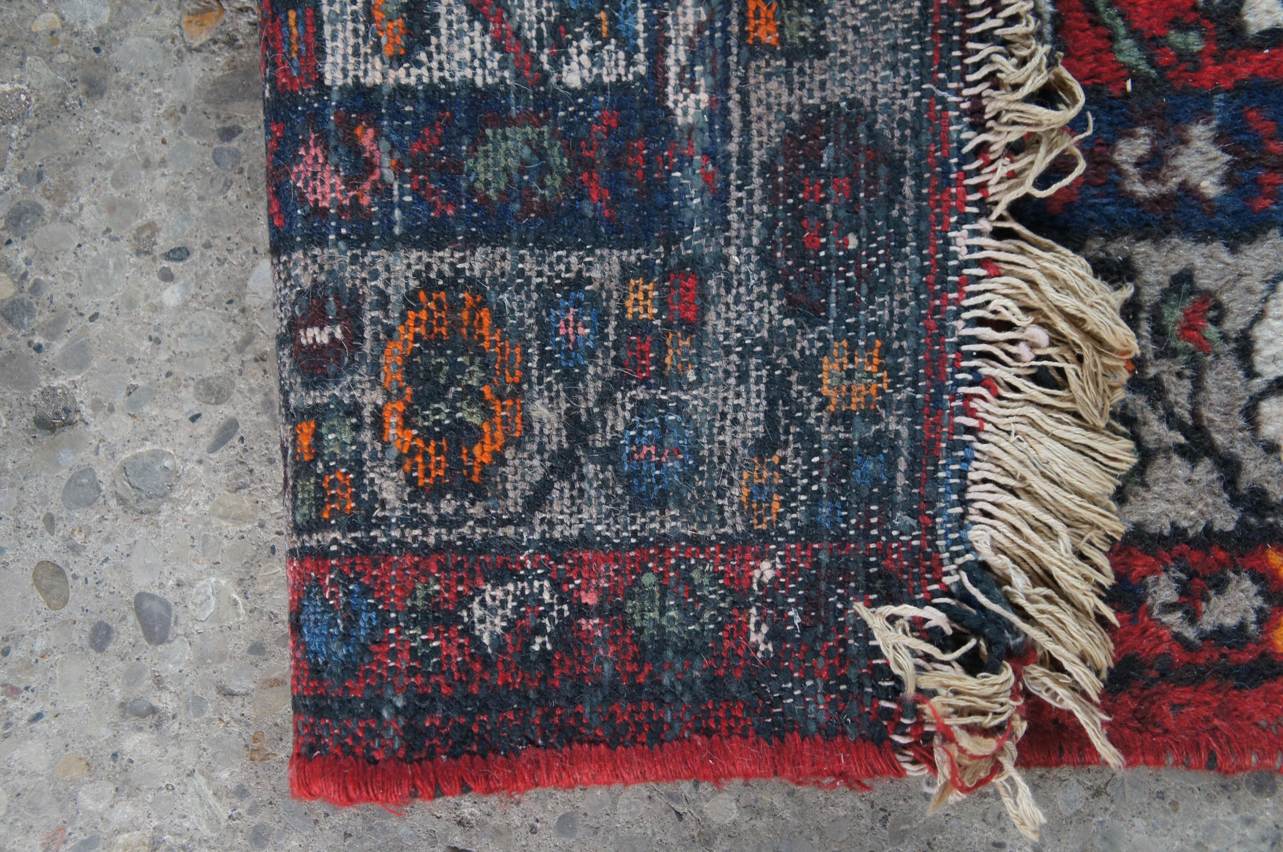 Vintage Oriental Hand gewebte Wolle rot blau geometrische Medaillon Bereich Teppich 4,5' x 8' im Angebot 5