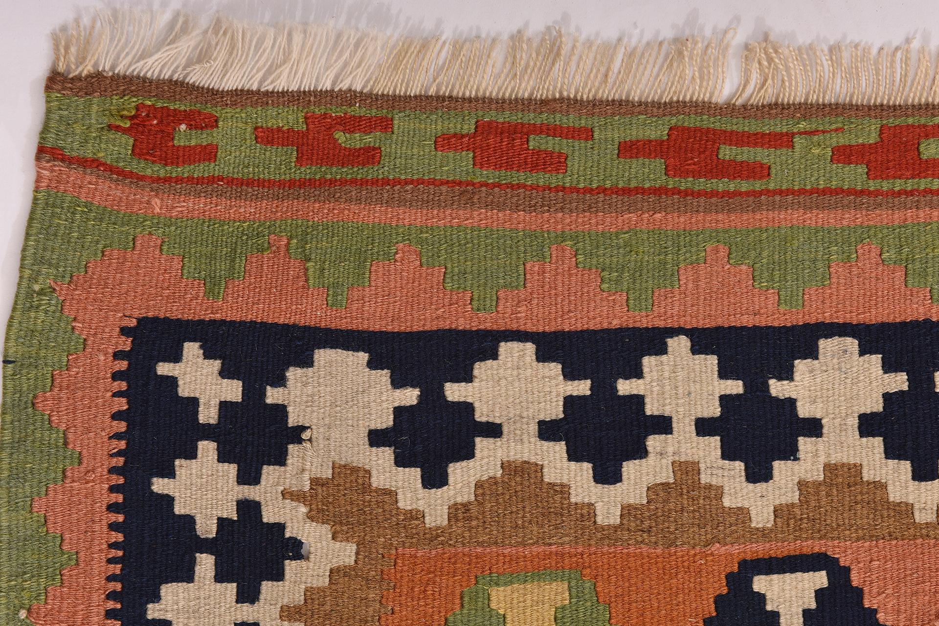 Central Asian Vintage Oriental Kilim For Sale
