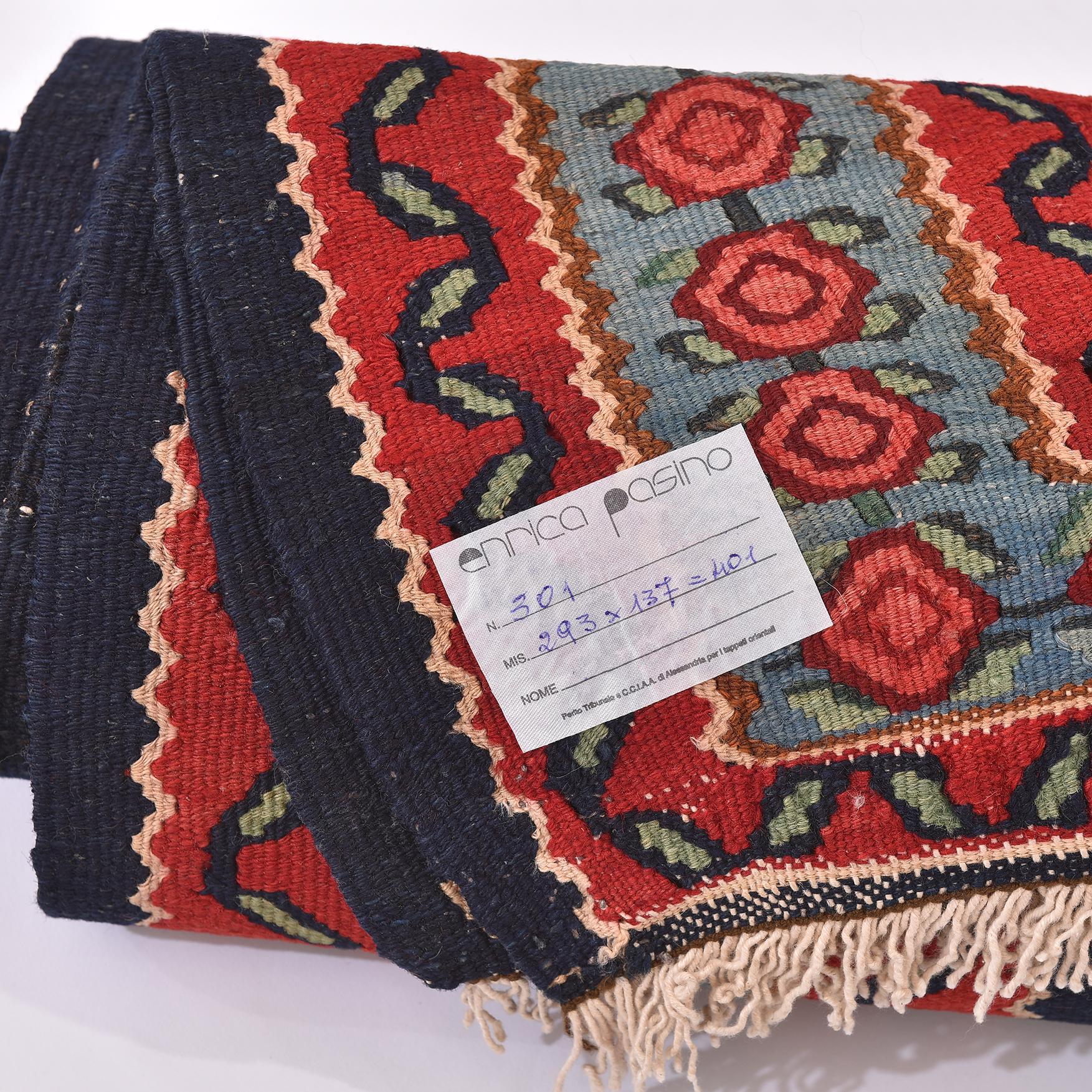 Other Vintage Oriental Kilim with Roses For Sale