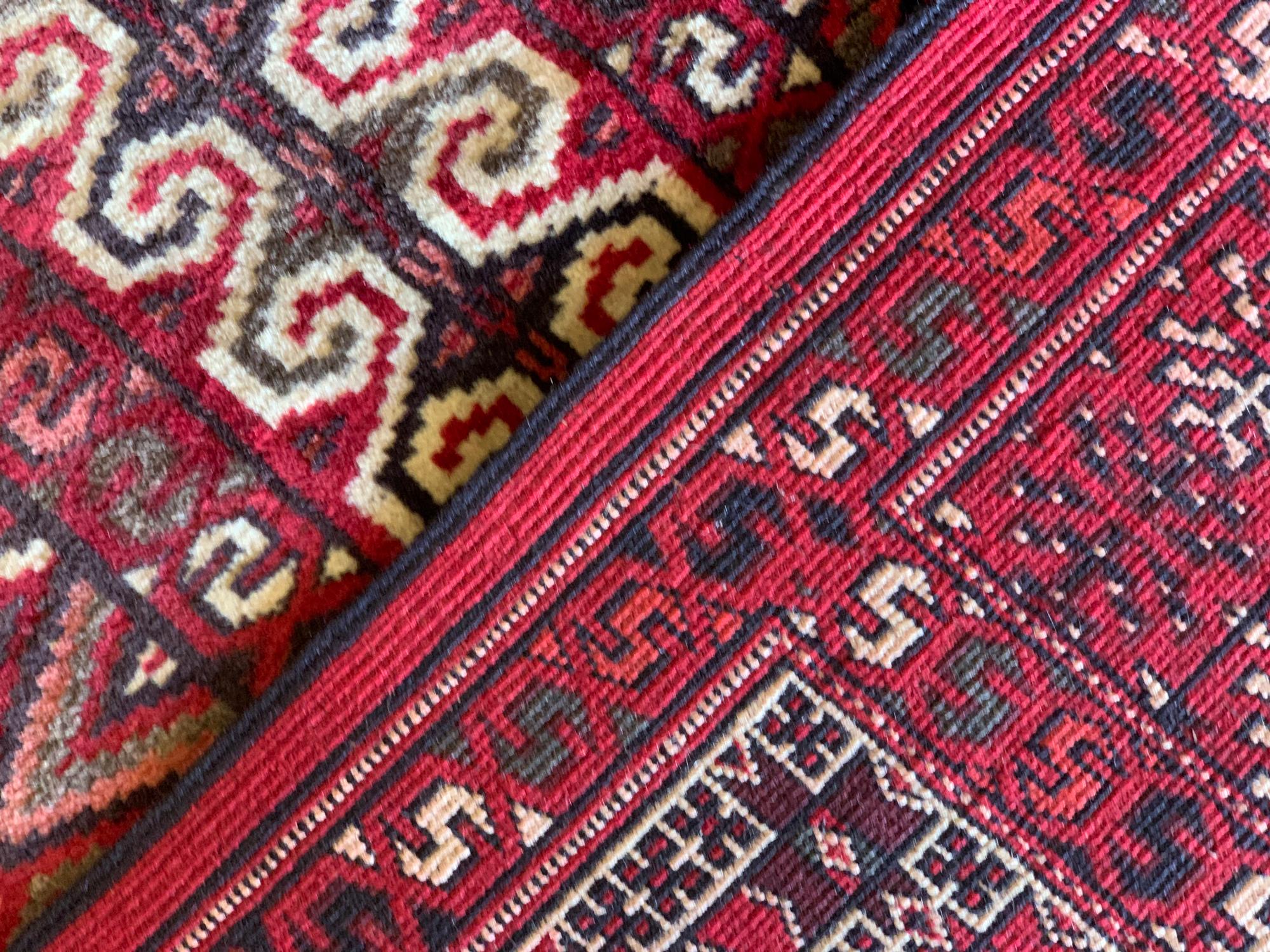 Turkmen Vintage Oriental Living Room Rug Handmade Carpet Turkman Yamut Tree of life CHR1 For Sale