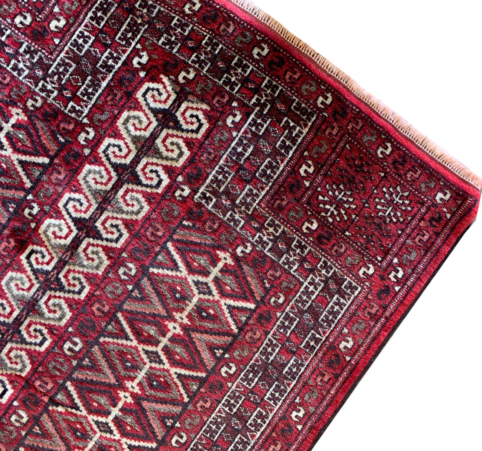 Mid-20th Century Vintage Oriental Living Room Rug Handmade Carpet Turkman Yamut Tree of life CHR1 For Sale