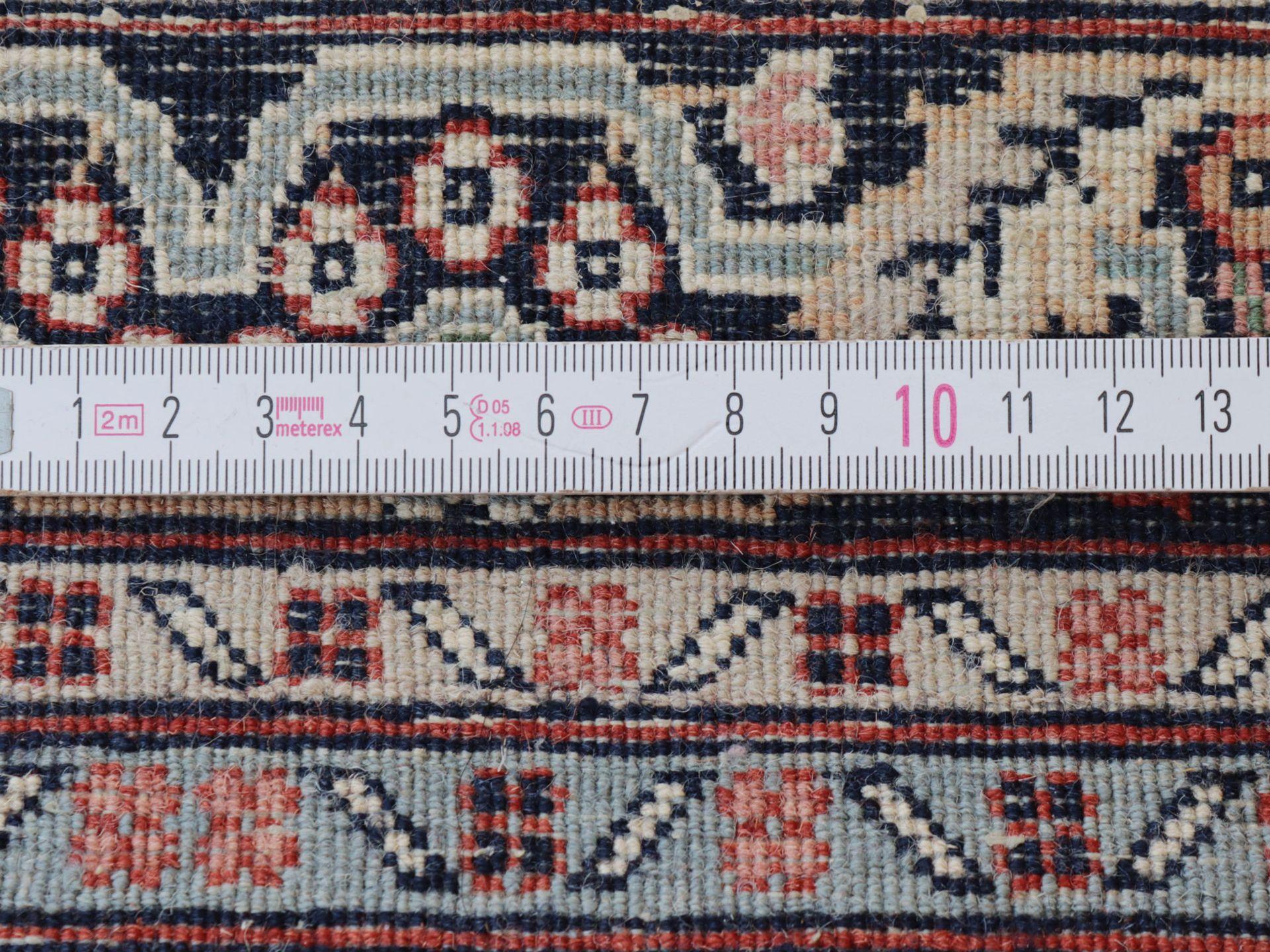 Vintage Oriental Pakistani Wool Rug Runner Red with Floral Ornaments 6