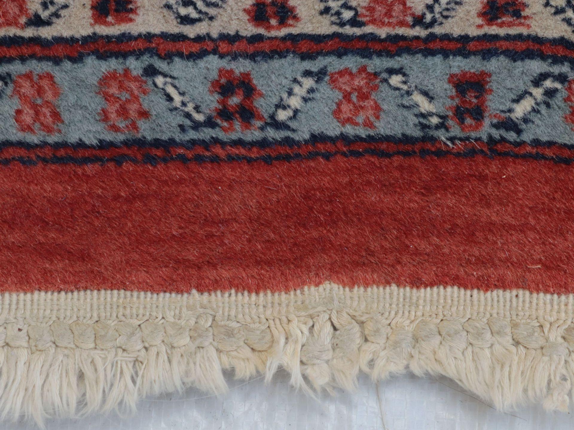 Vintage Oriental Pakistani Wool Rug Runner Red with Floral Ornaments 3
