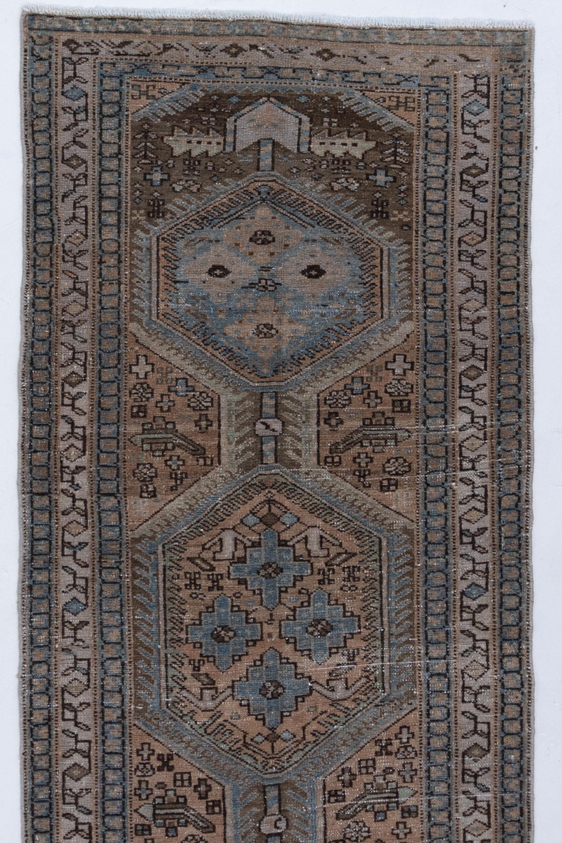 Hand-Woven Vintage Oriental Persian Sarouk Runner Rug For Sale