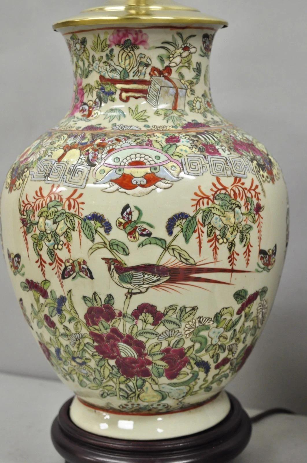 Vintage Oriental Porcelain Chinese Ginger Jar Chinoiserie Table Lamps (B) - Pair For Sale 7