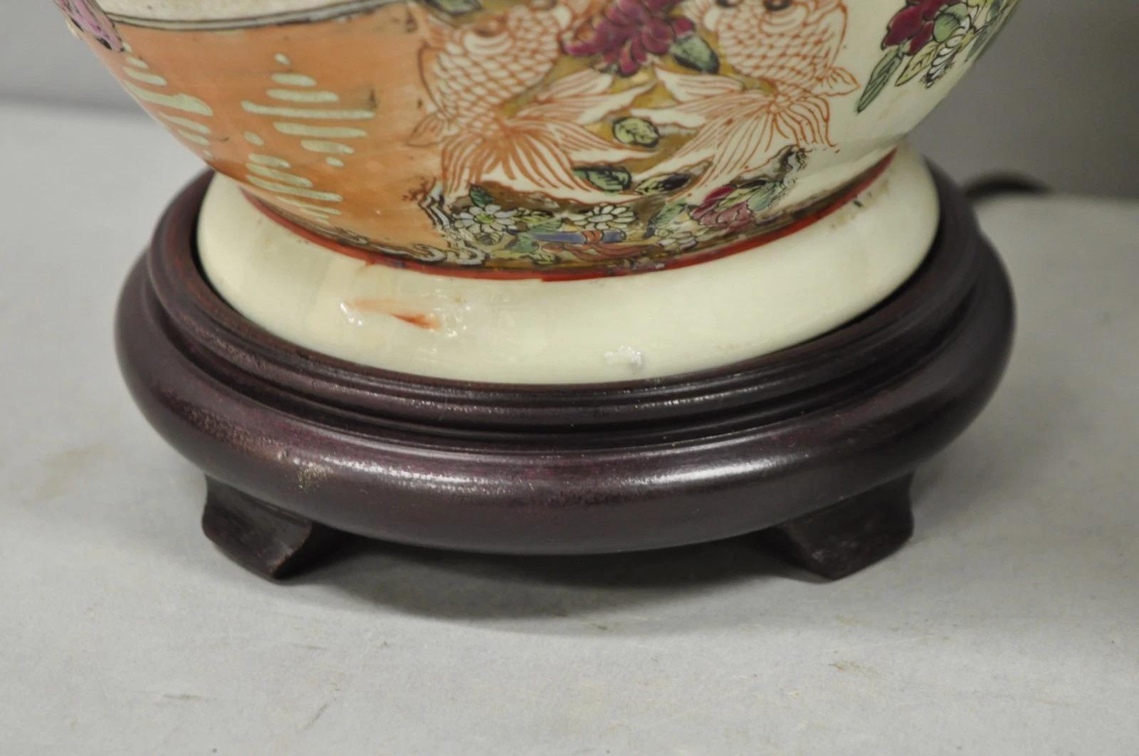 Vintage Oriental Porcelain Chinese Ginger Jar Chinoiserie Table Lamps (B) - Pair For Sale 4