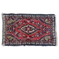 Vintage Oriental Red Floral Hand Knotted Wool Area Rug Mat 28" (Tapis d'Orient rouge)