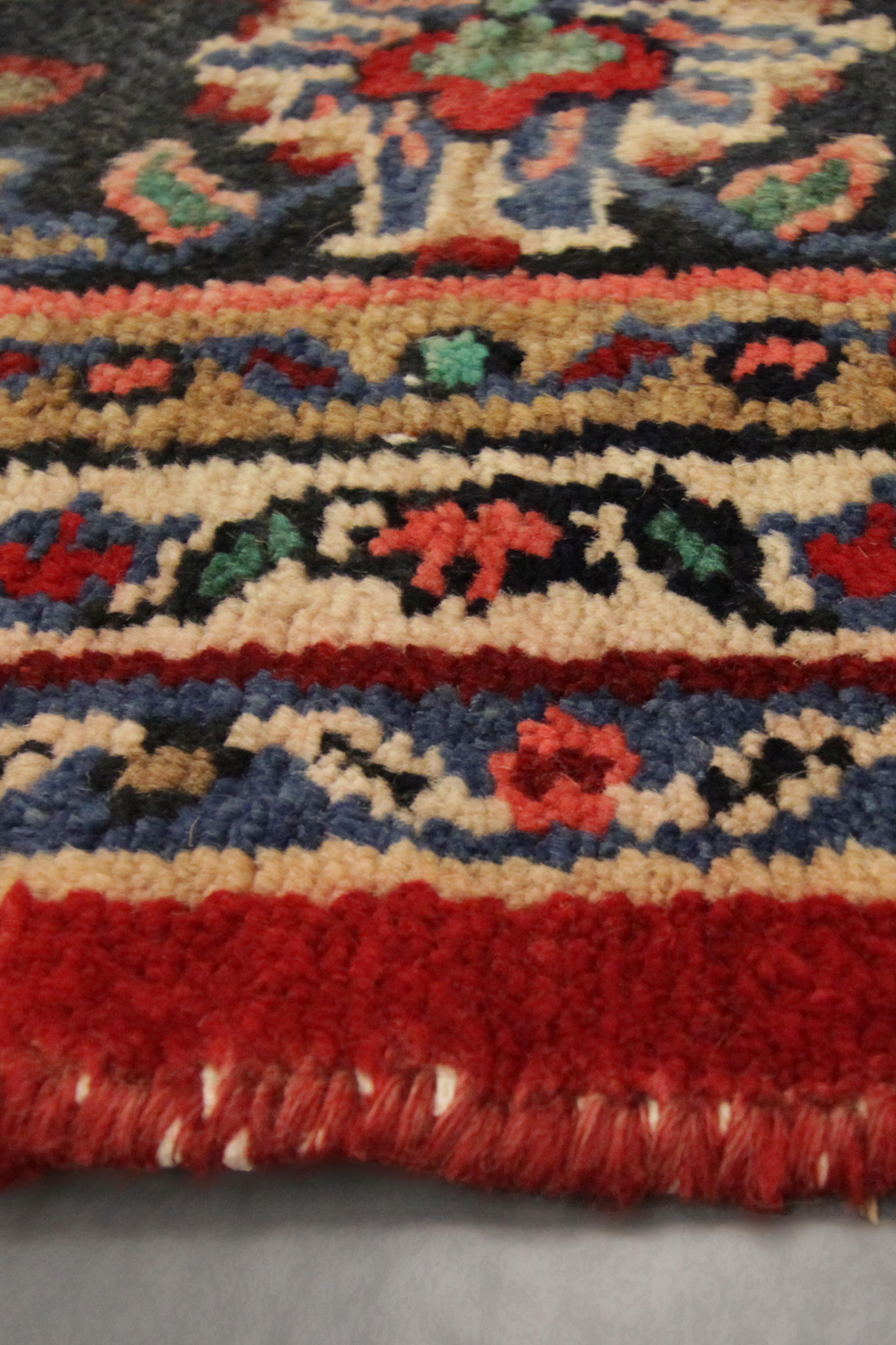Baroque Vintage Oriental Rug Door Mat, Handmade Carpet Refurbished Rug Mat, Entrance Mat For Sale