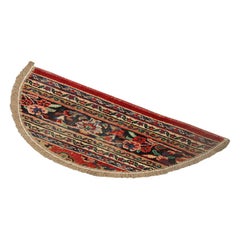 Tapis de porte oriental vintage, tapis de tapisserie fait à la main remis à neuf, tapis d'entrée