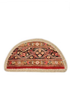 Vintage Oriental Rug Door Mat, Refurbished Handmade Carpet Mat, Entrance Way Mat