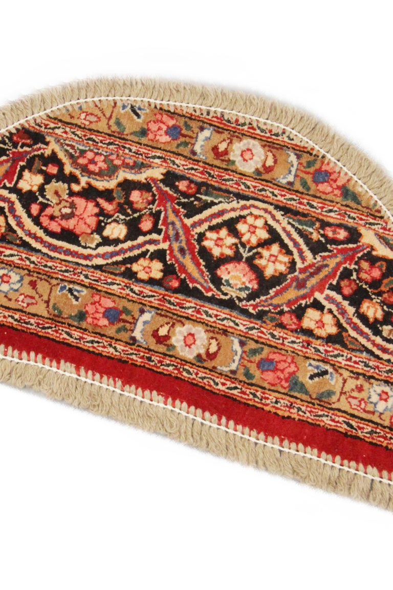 Vintage Oriental Rug Door Mat, Refurbished Handmade Carpet Mat, Entrance Way Mat For Sale at
