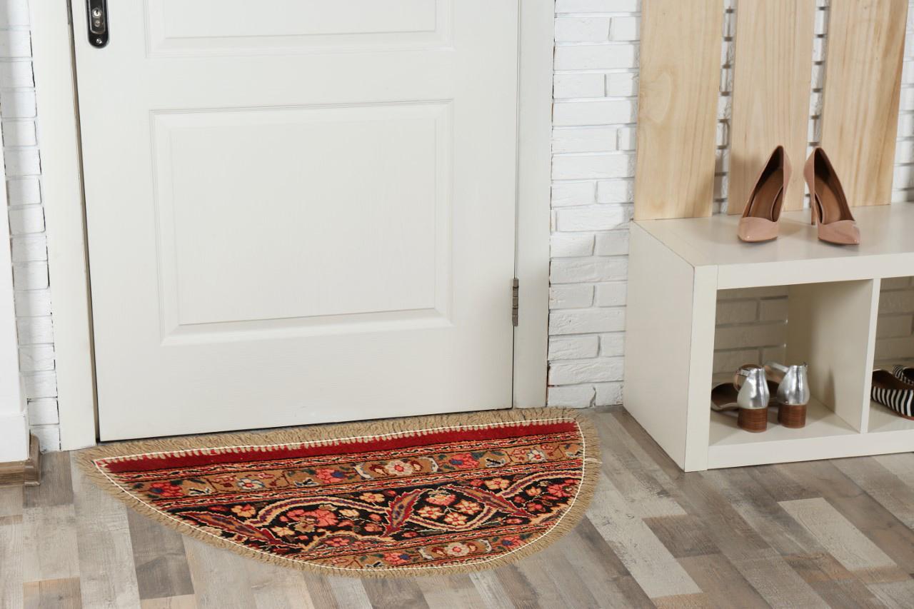 Turkish Vintage Oriental Rug Door Mat, Refurbished Handmade Carpet Mat, Entrance Way Mat