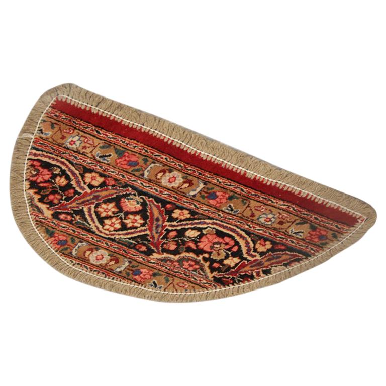 Vintage Oriental Rug Door Mat, Refurbished Handmade Carpet Mat, Entrance Way Mat
