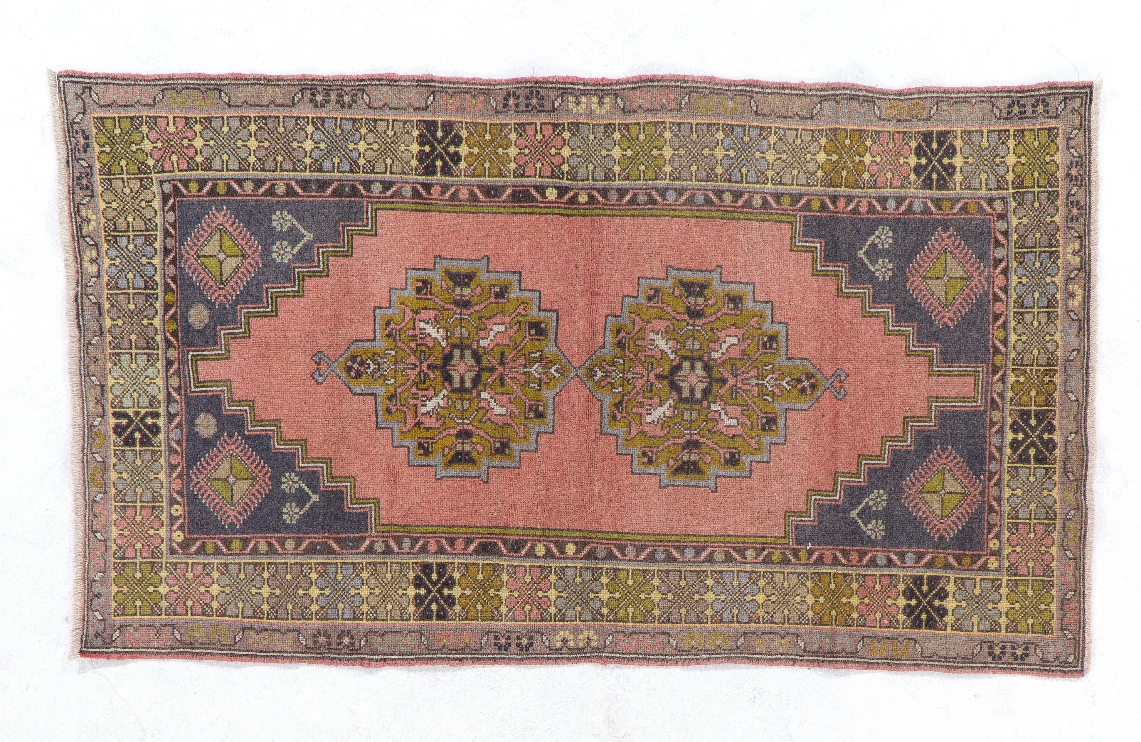 A one of a kind midcentury Turkish rug in well preserved condition.
The rug is hand knotted with natural sheep's wool, has soft medium pile. It is finely woven, very sturdy and suitable for both residential and commercial interiors and high foot