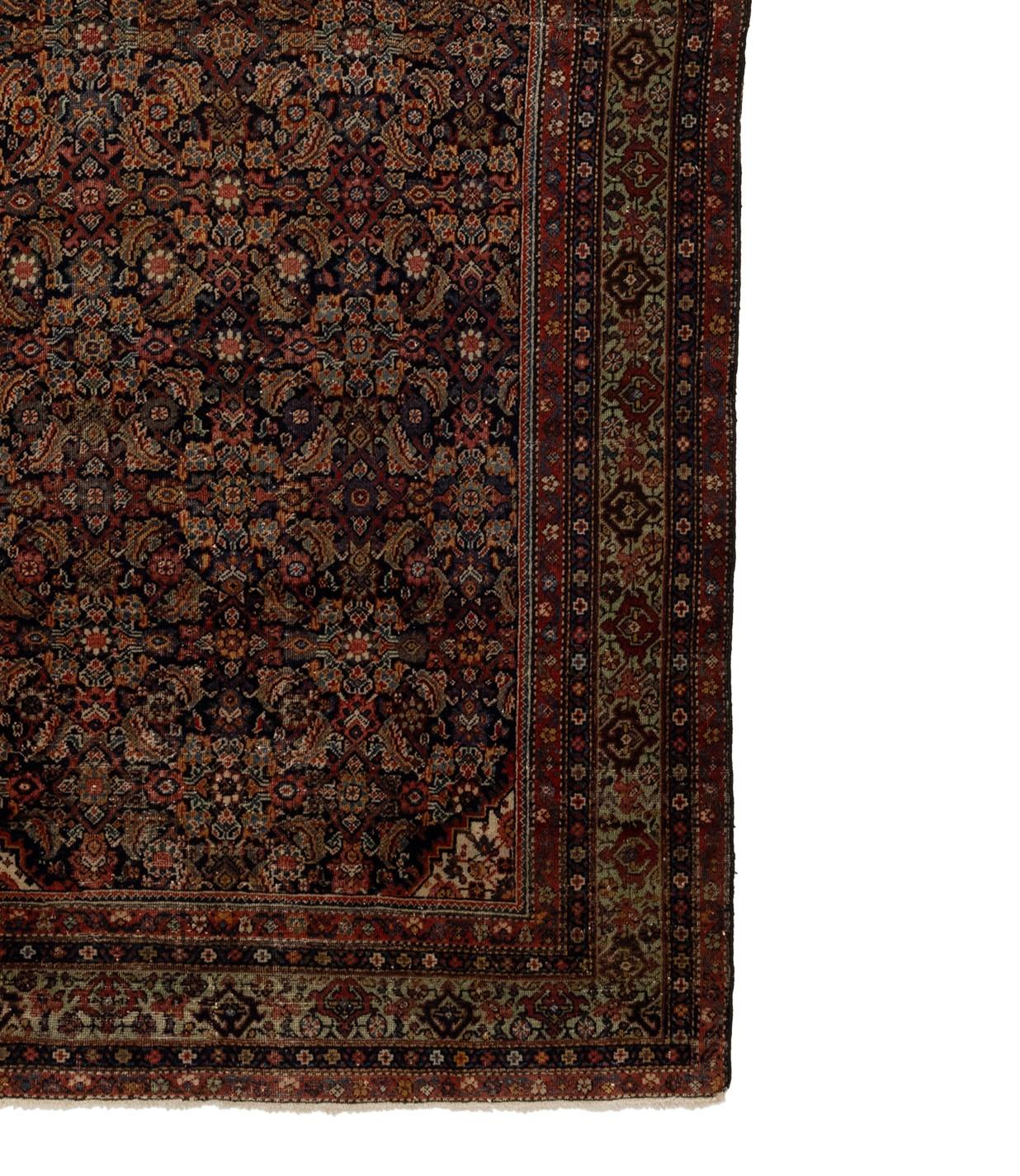 Hand-Knotted Vintage Oriental Rug For Sale