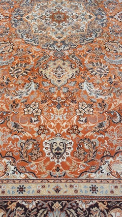 Vintage oriental rug with vibrant colours and motifs 342x249cm