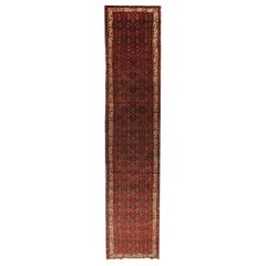 Tapis d'escalier oriental vintage, Tapis d'escalier rouge foncé, Tapis en laine