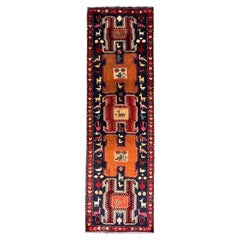 Handgewebter, geometrischer Orient-Läufer-Teppich aus Wolle, Paar