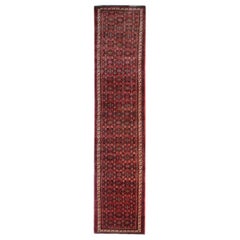 Orientalischer Vintage-Läufer, roter Stair-Läufer, Wollteppich