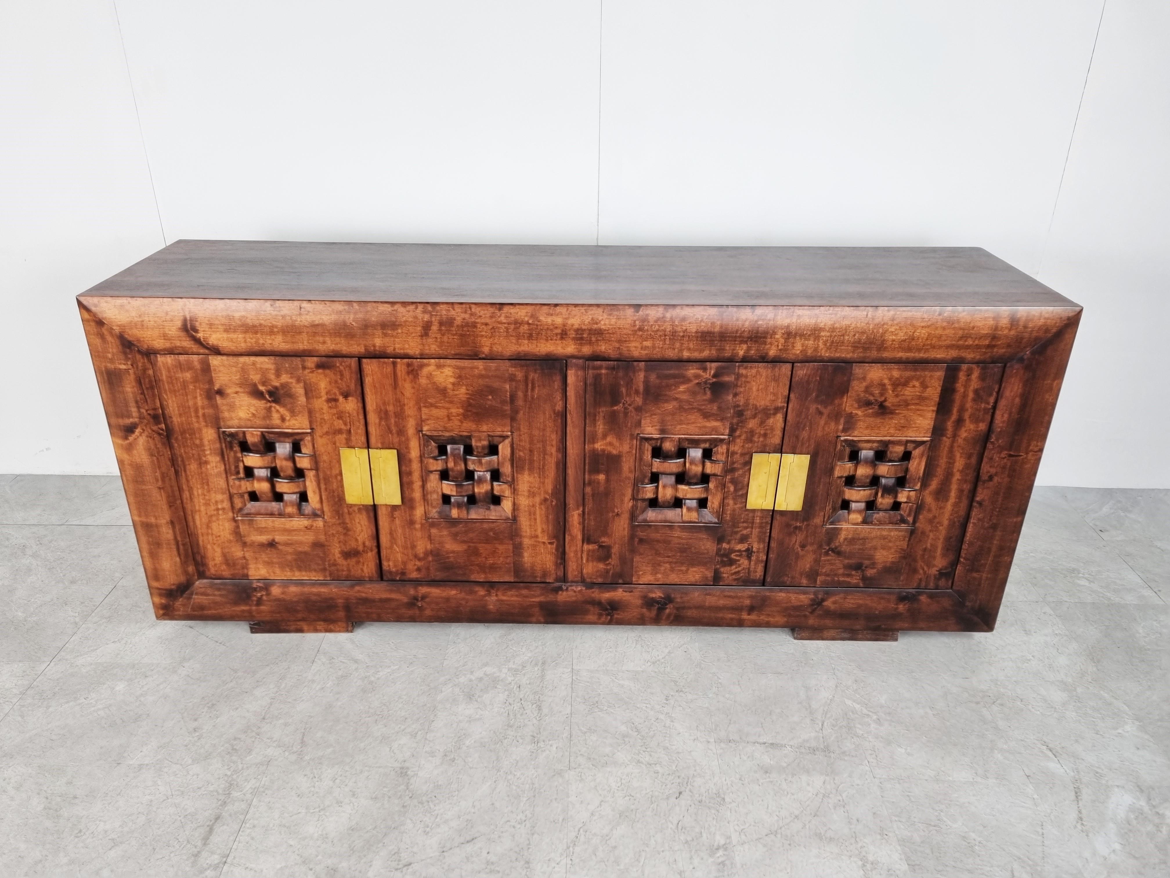 Brutalist Vintage Oriental Sideboard, 1980s