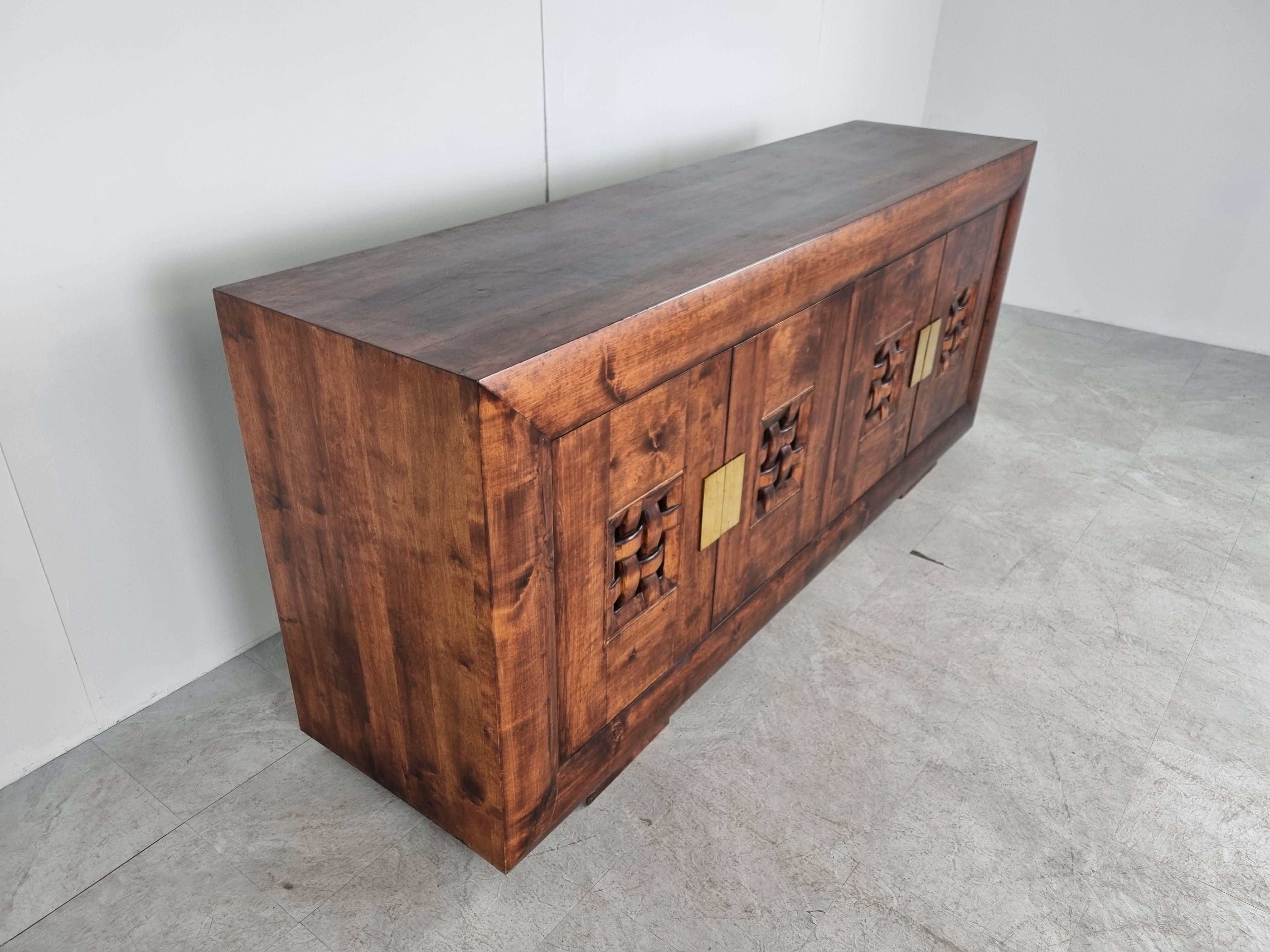 Brass Vintage Oriental Sideboard, 1980s