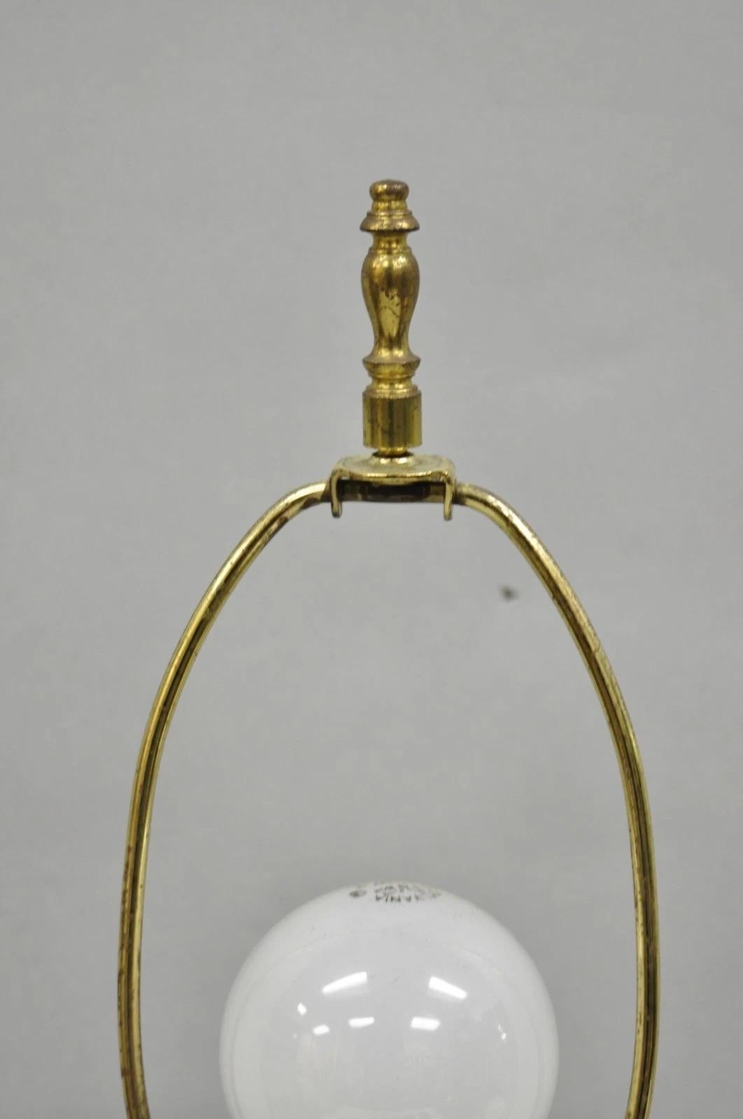 Vintage Oriental Small Porcelain Gold Oil Drop Painted Boudoir Table Lamp For Sale 2