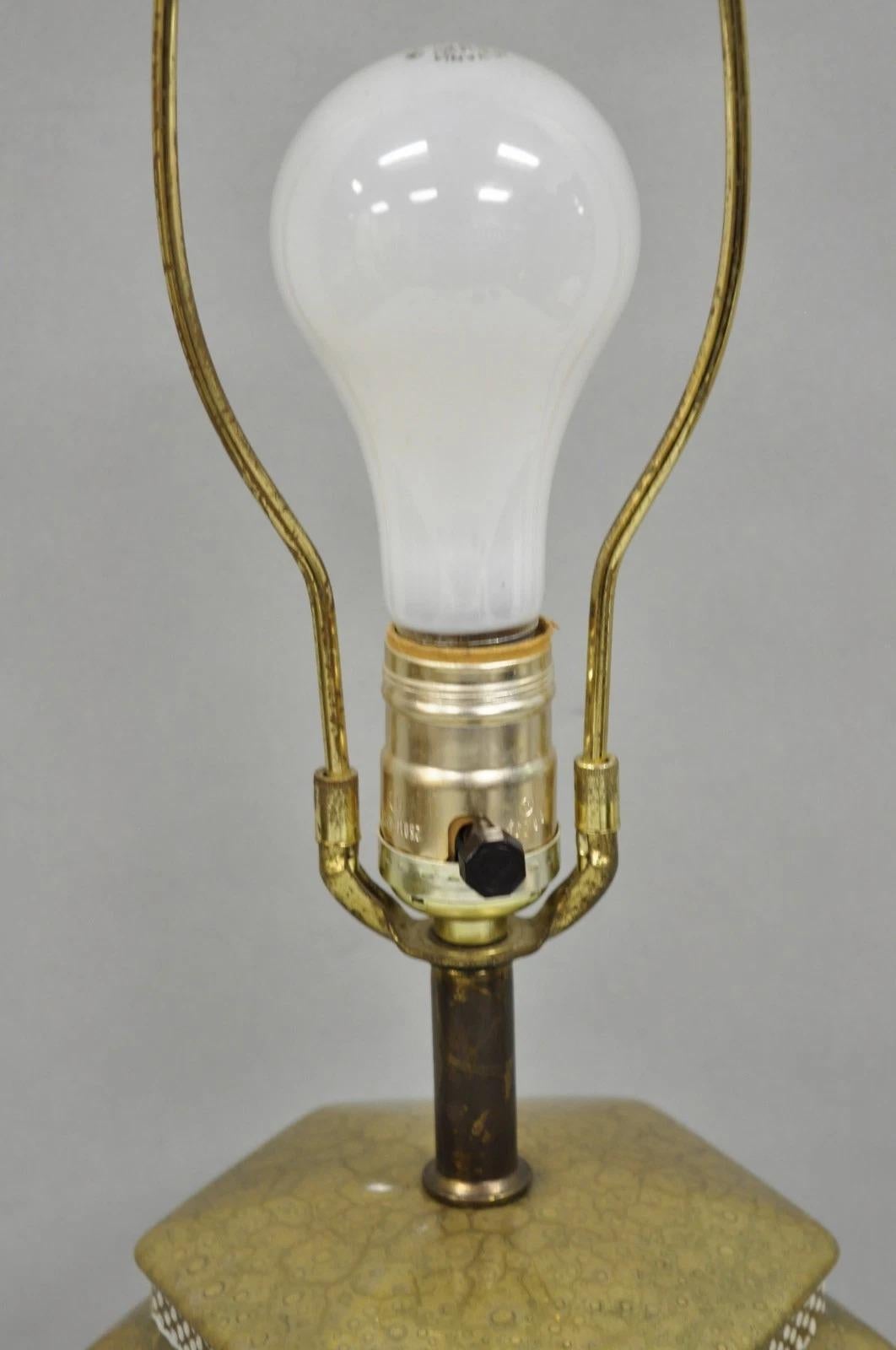 Vintage Oriental Small Porcelain Gold Oil Drop Painted Boudoir Table Lamp For Sale 3