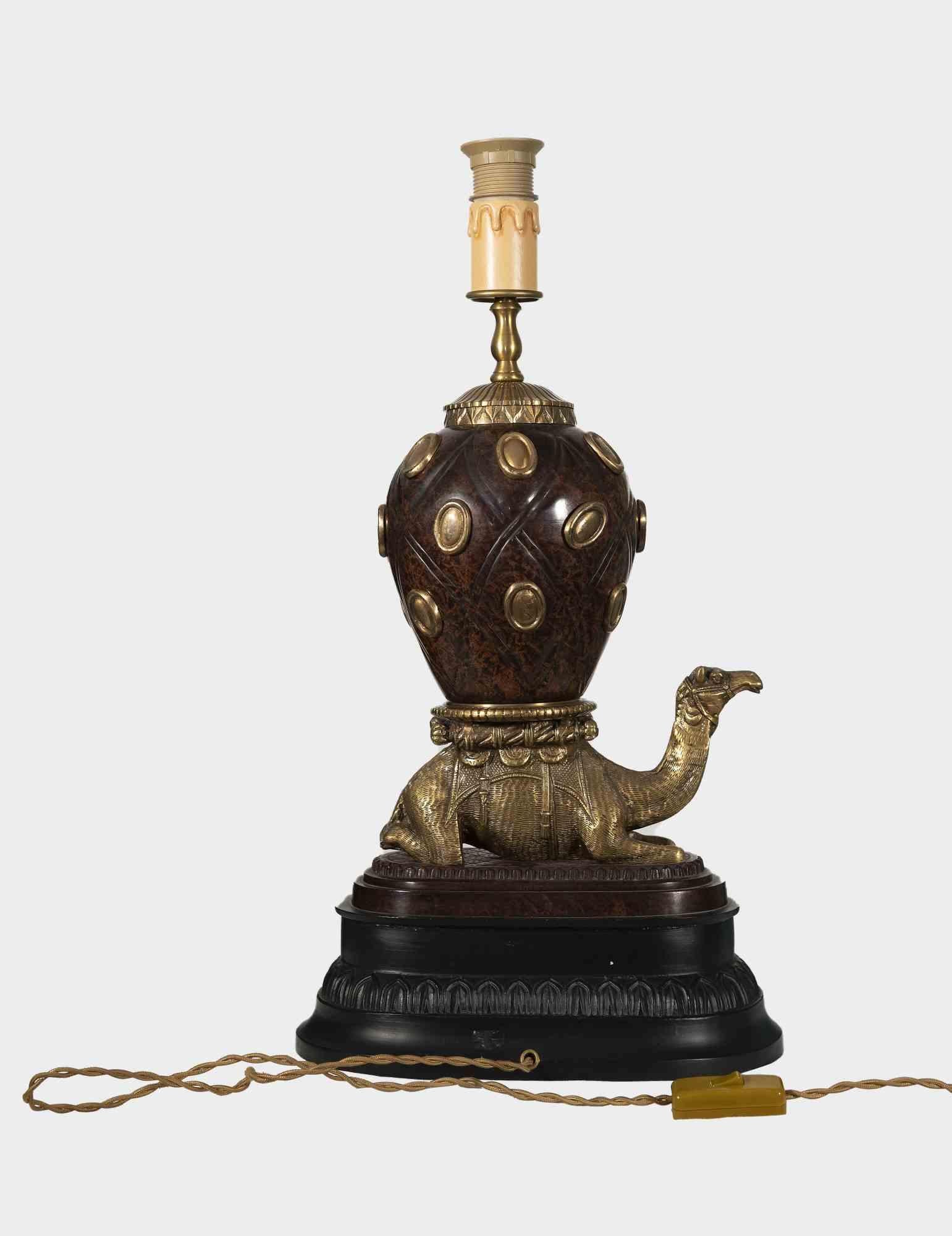 Italian Vintage Orientalist Camel Table Lamp, Mid-20th Century For Sale