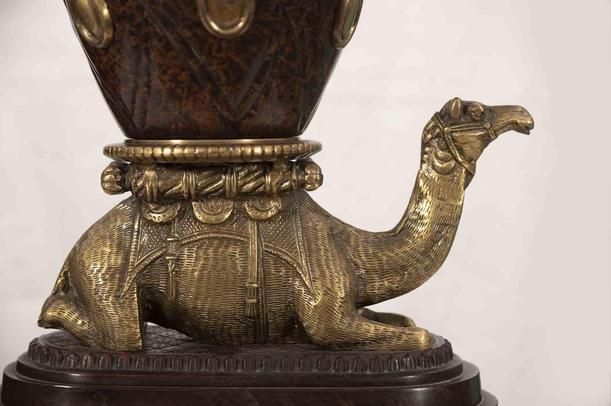 Bronze Vintage Orientalist Camel Table Lamp, Mid-20th Century For Sale