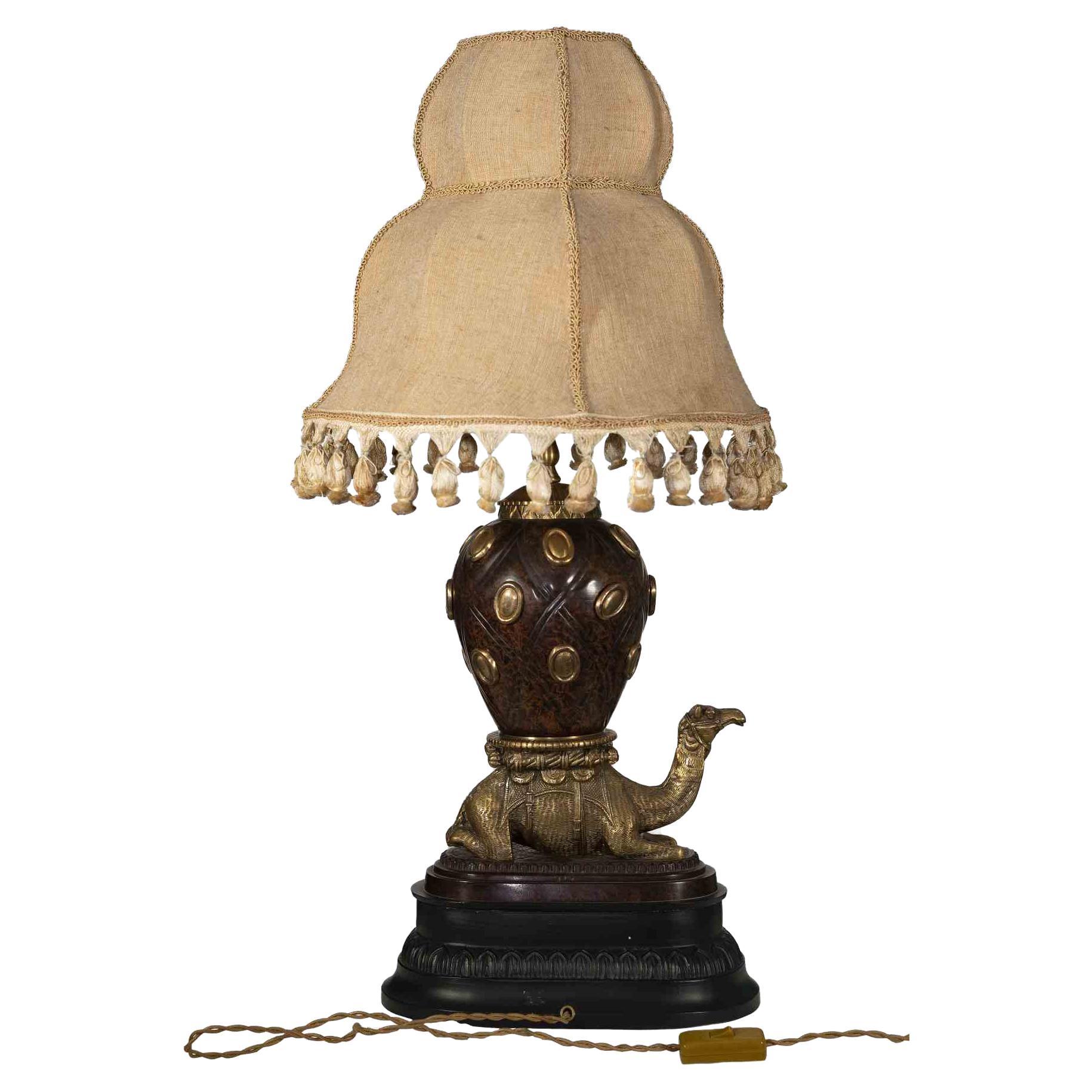 Vintage Orientalist Camel Table Lamp, Mid-20th Century For Sale