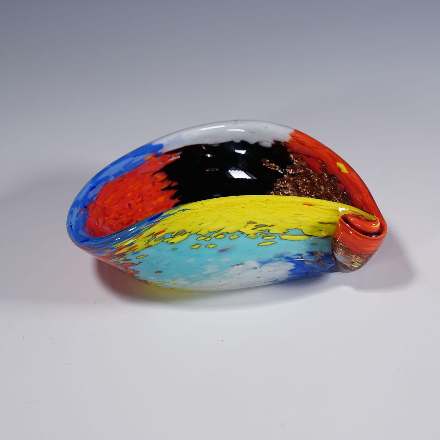 Mid-Century moderno Ciotola d'epoca in vetro artistico Oriente di Dino Martens per Aureliano Toso in vendita