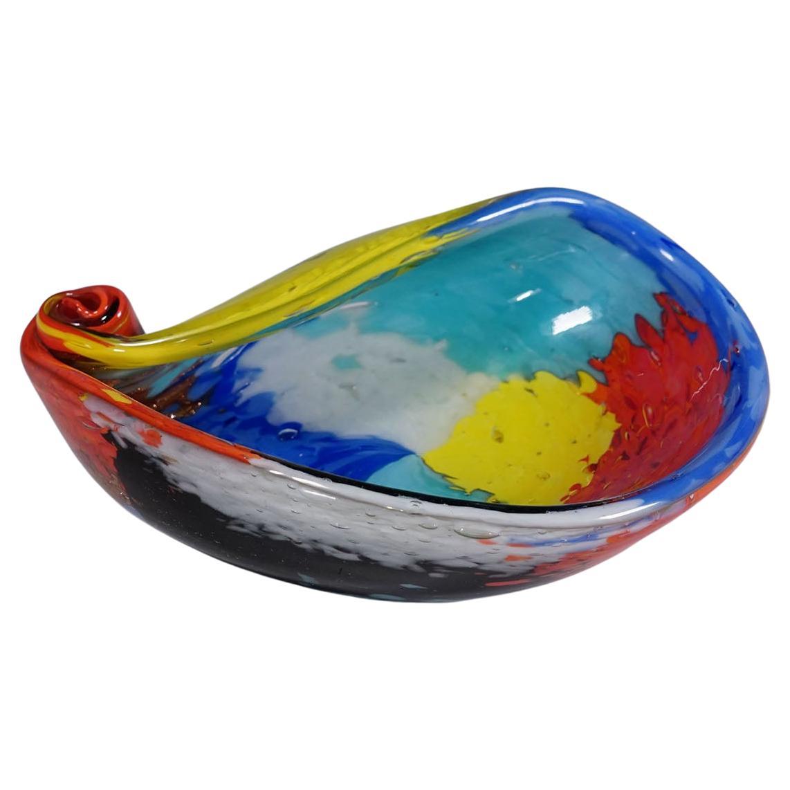 Vintage Oriente Art Glass Bowl by Dino Martens for Aureliano Toso