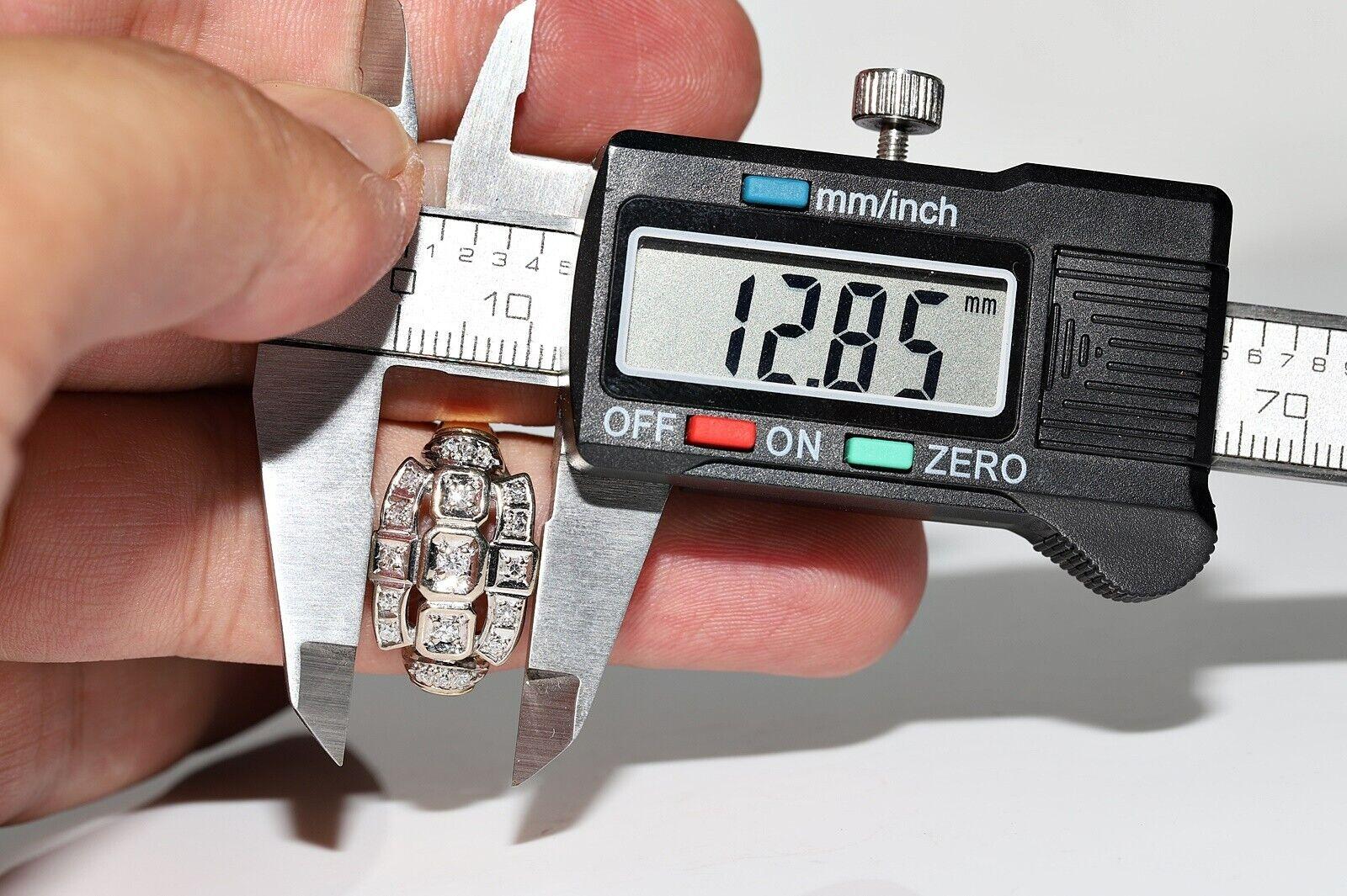 Anello originale d'epoca in oro 14k, circa 1960, con diamanti naturali decorati in vendita 7