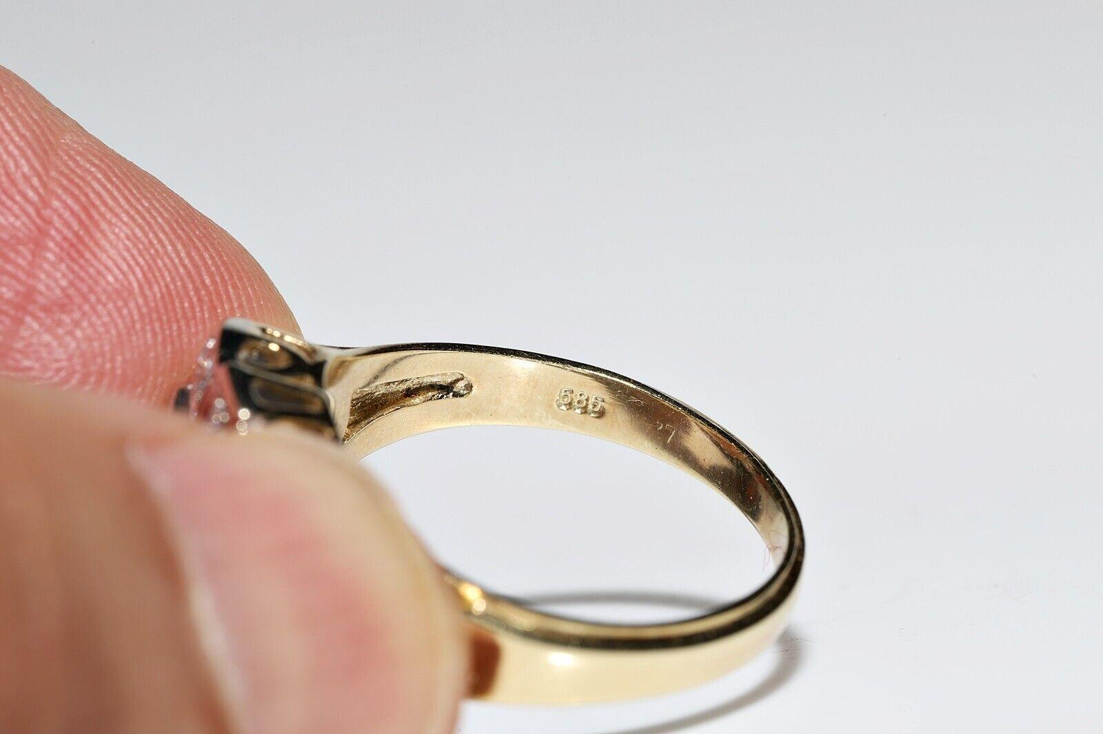 Anello originale d'epoca in oro 14k, circa 1960, con diamanti naturali decorati in vendita 1