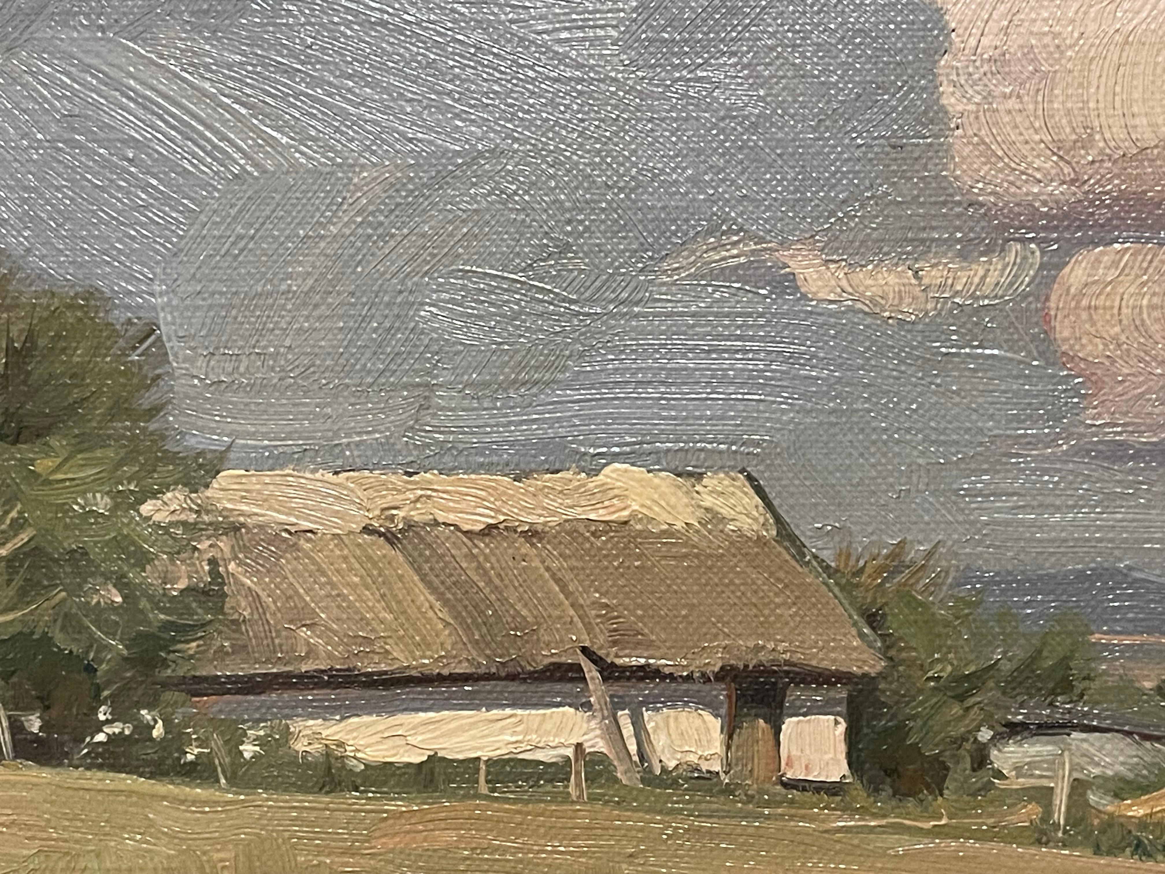 Paint Vintage original 1950s oil painting from Denmark by Knud Edsberg For Sale