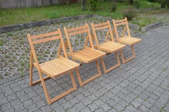 Vintage Original 1980er IKEA Klappstühle Birke, 4er Set