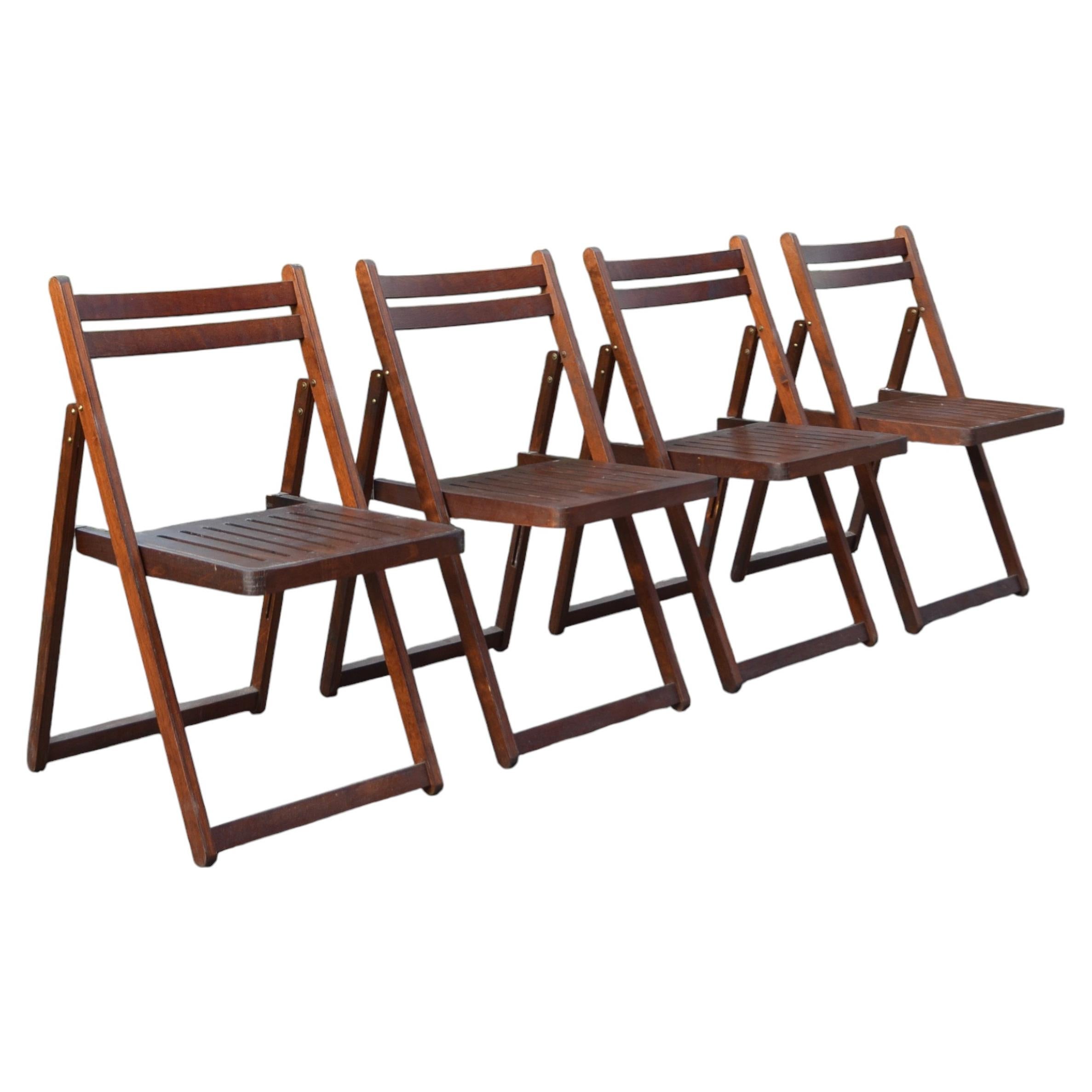 Vintage Original 1980s IKEA folding chairs, model Robban, Set of 4 For Sale