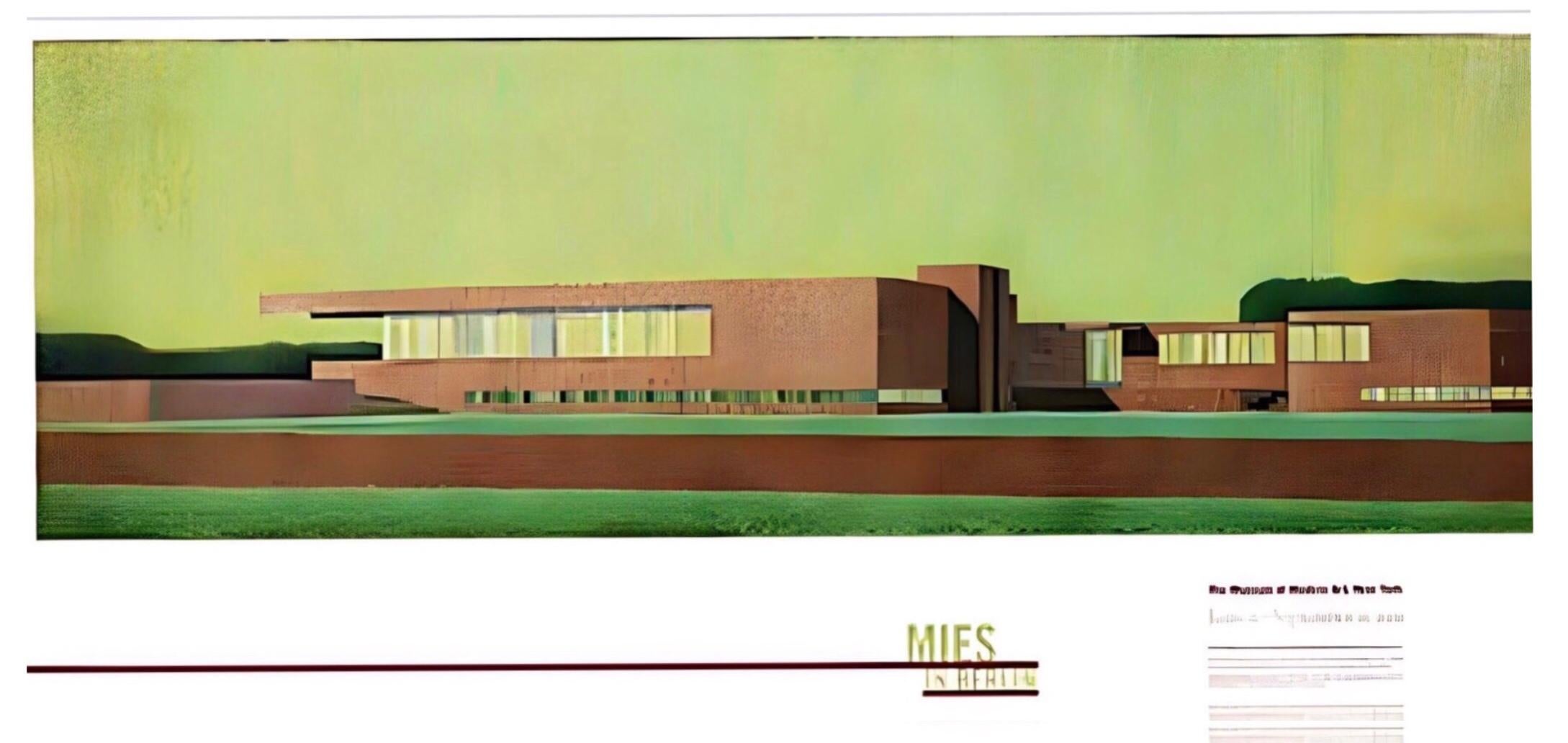 Cartel original de 1996 de la exposición Mies Van Der Rohe Furniture Blueprint Papel en venta