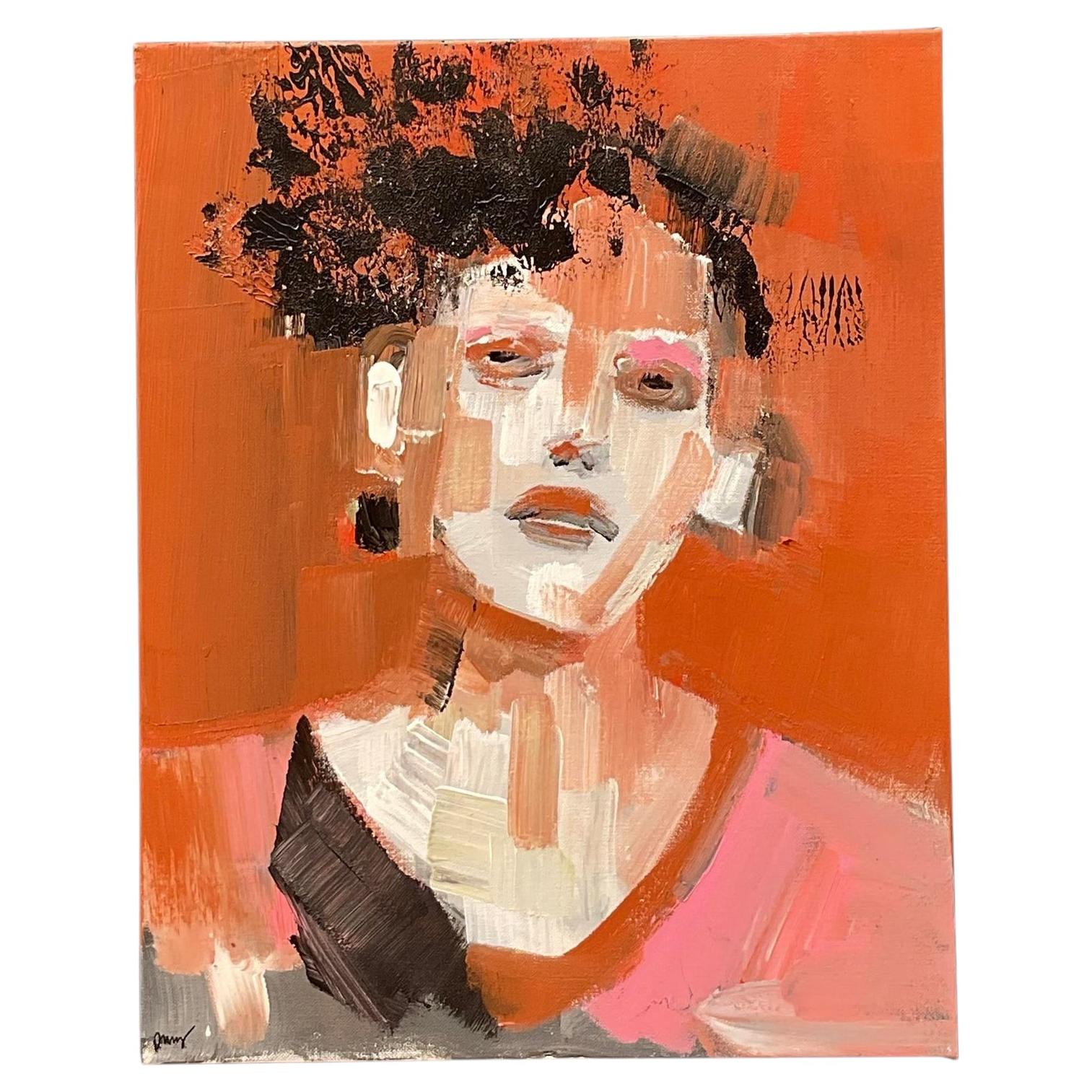 Vintage Original Abstract Expressionist Portrait