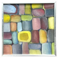 Vintage Original Abstract Oil on Board