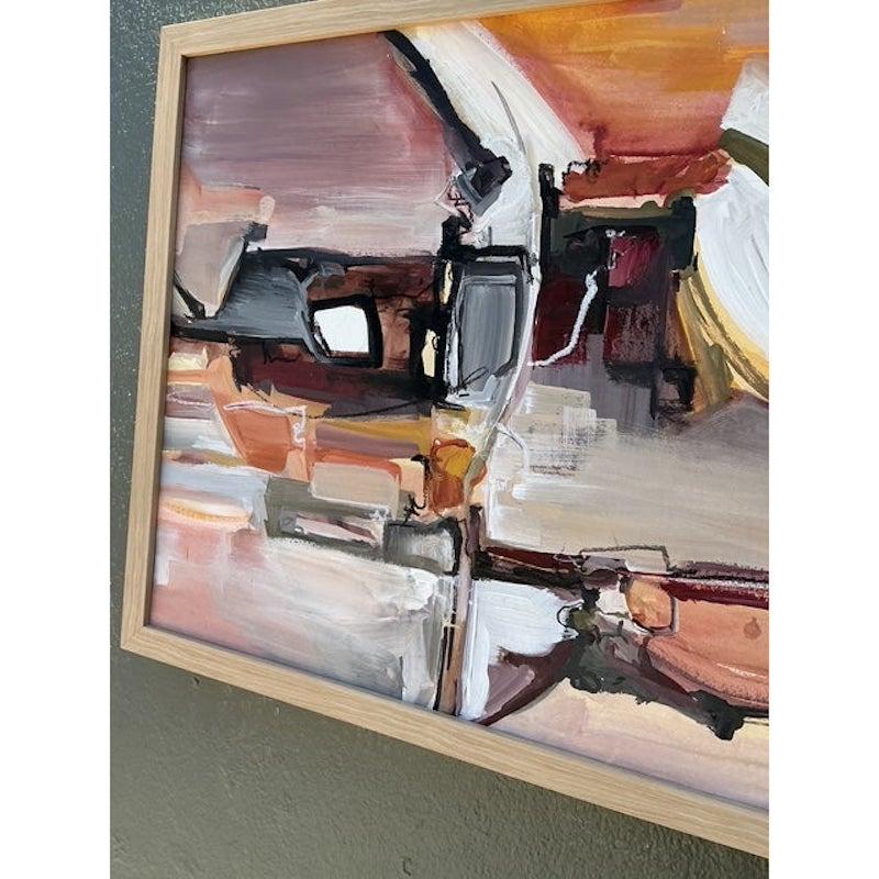 Vintage Original Abstract Oil on Canvas For Sale at 1stDibs