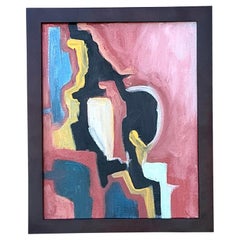 Vintage Original Abstract Oil on Canvas