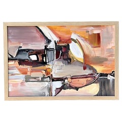 Vintage Original Abstract Oil on Canvas