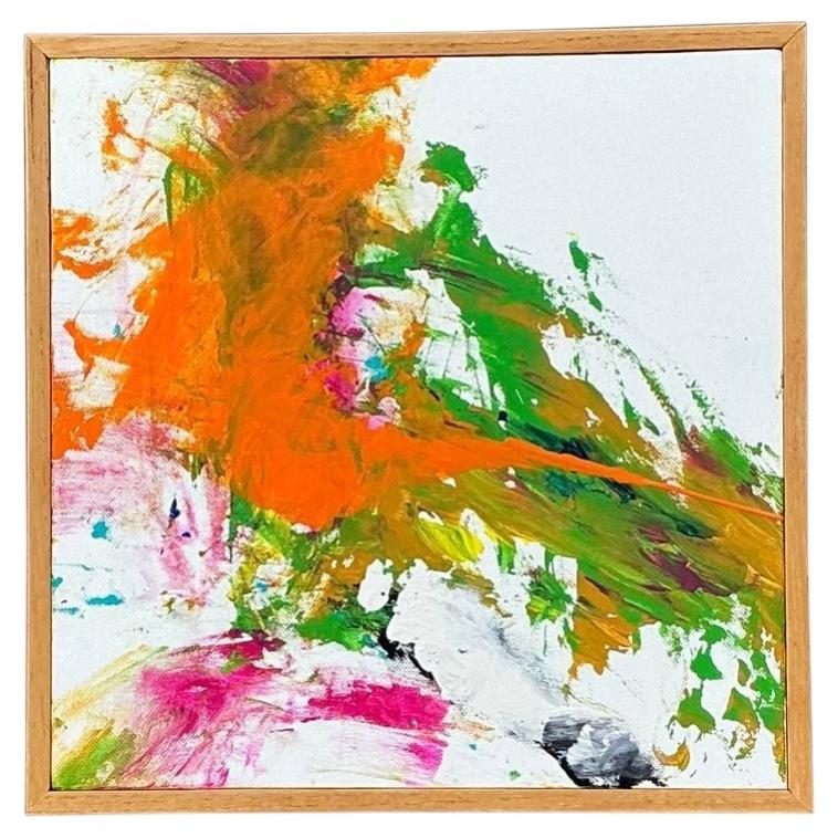 Vintage Original Abstract Oil on Canvas For Sale at 1stDibs