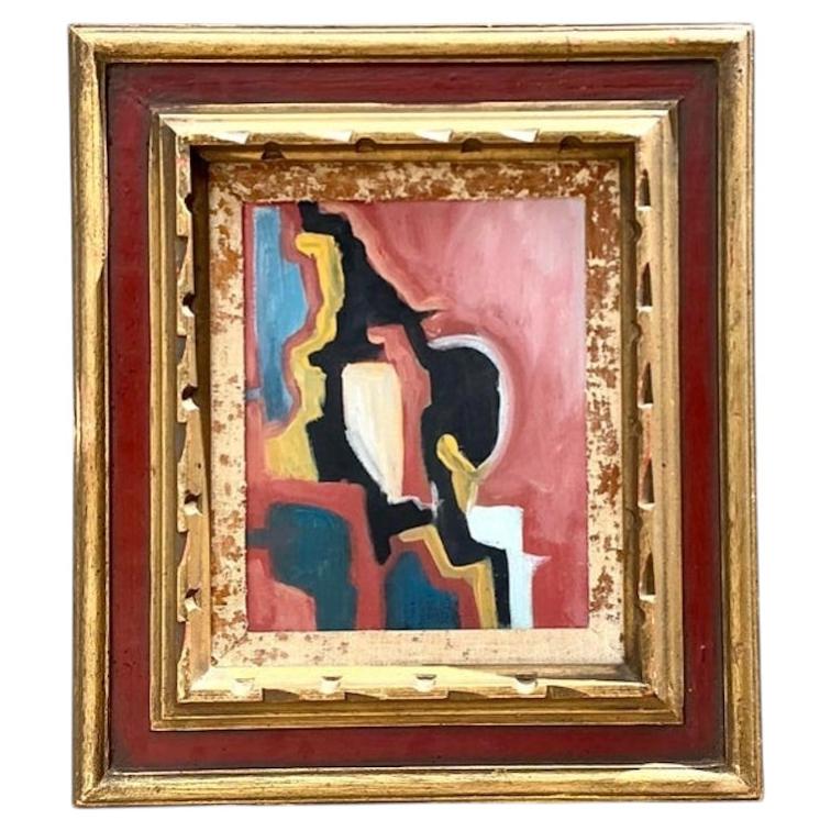 Vintage Original Abstract Oil on Canvas