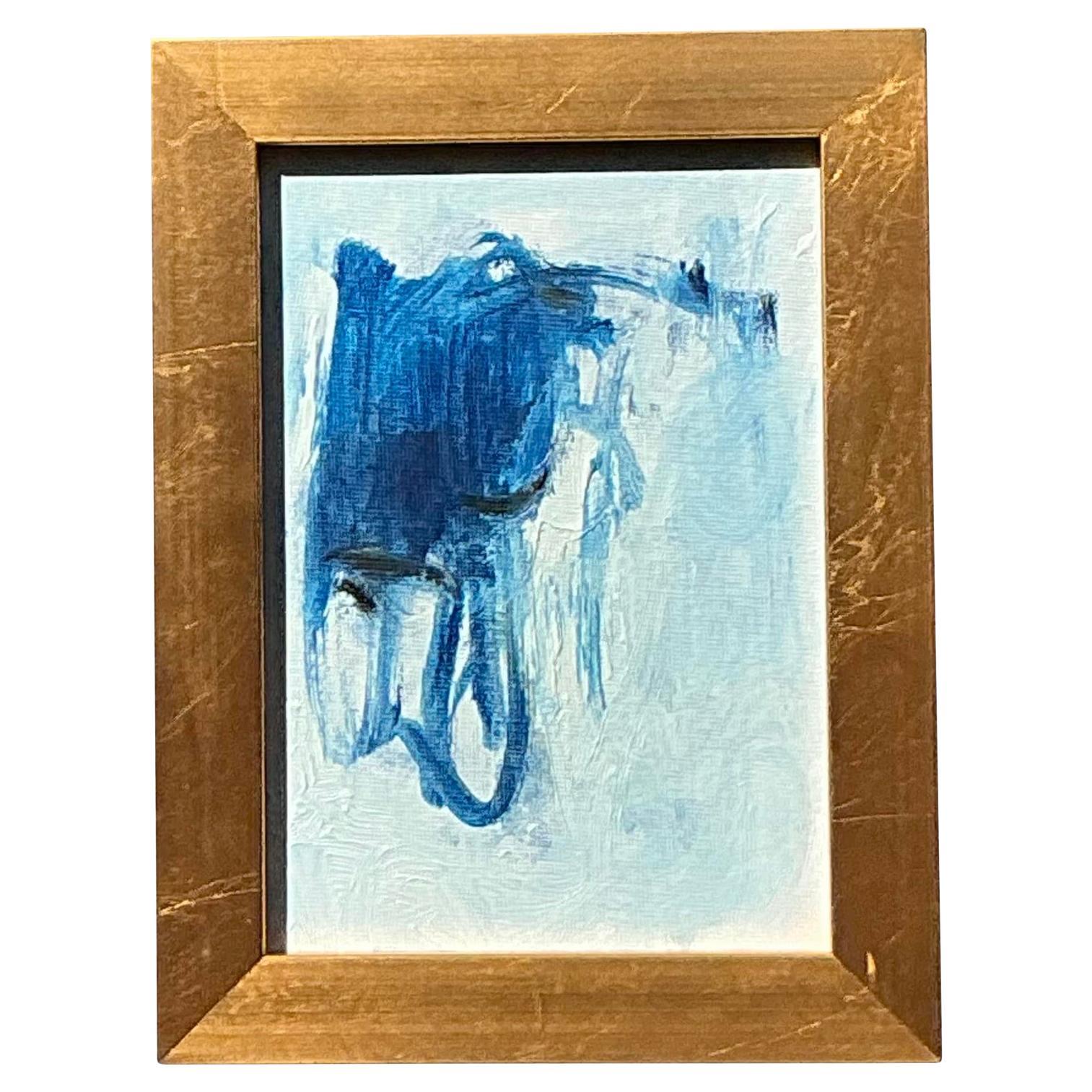 Vintage Original Abstraktes Ölgemälde auf Karton