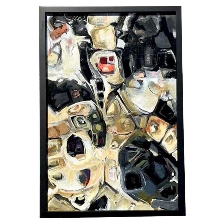 Vintage Original Abstract Oil Painting on Board