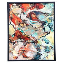 Vintage Original Abstract Oil Painting on Board